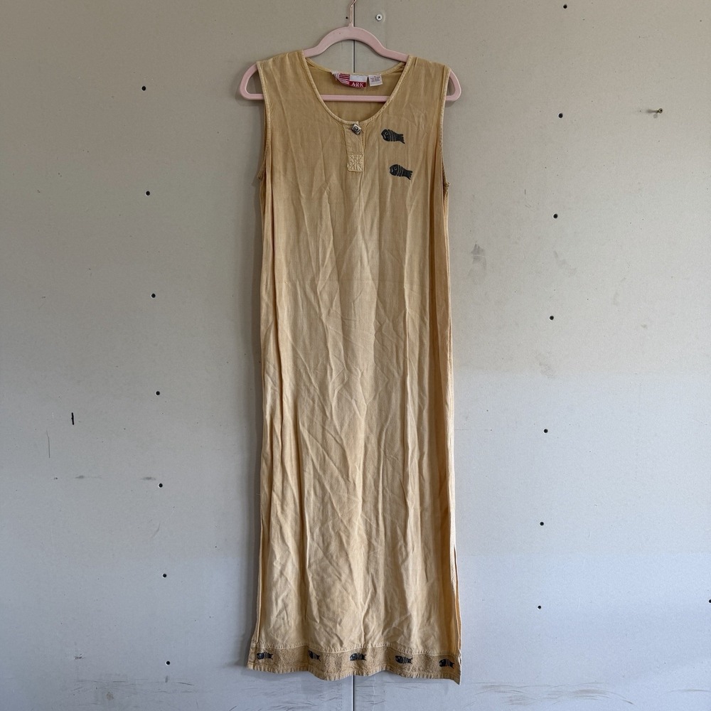 Unique Collection ARK Rayon Fish Maxi Dress Cover Up Quirky Whimsical Small
